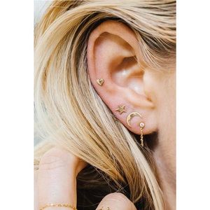 New minimalist stud earrings star moon & heart!